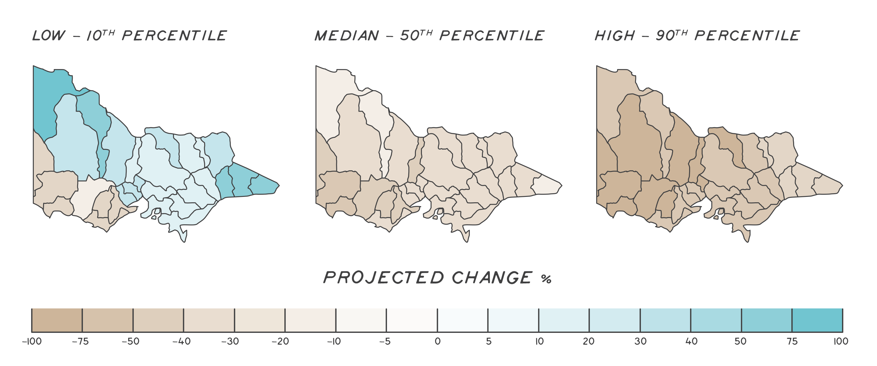 Map of projected river runoff changes