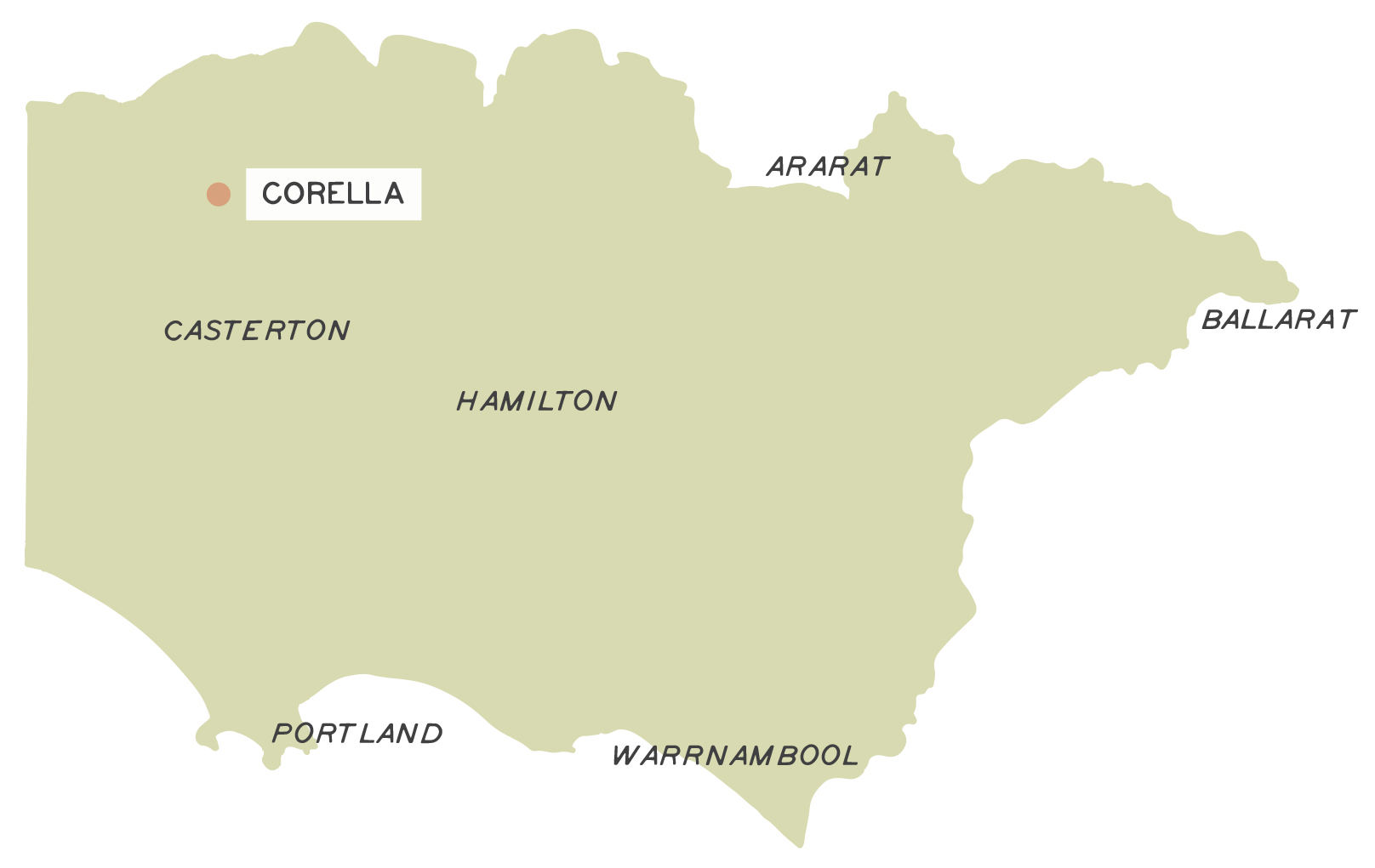 Map of Corella location